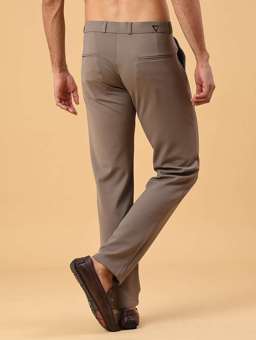 men solid mid rise chinos casual trouser - 22158430 -  Standard Image - 4