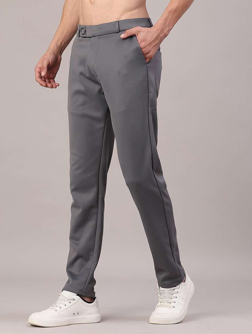 men solid mid rise chinos casual trouser - 22158433 -  Standard Image - 1
