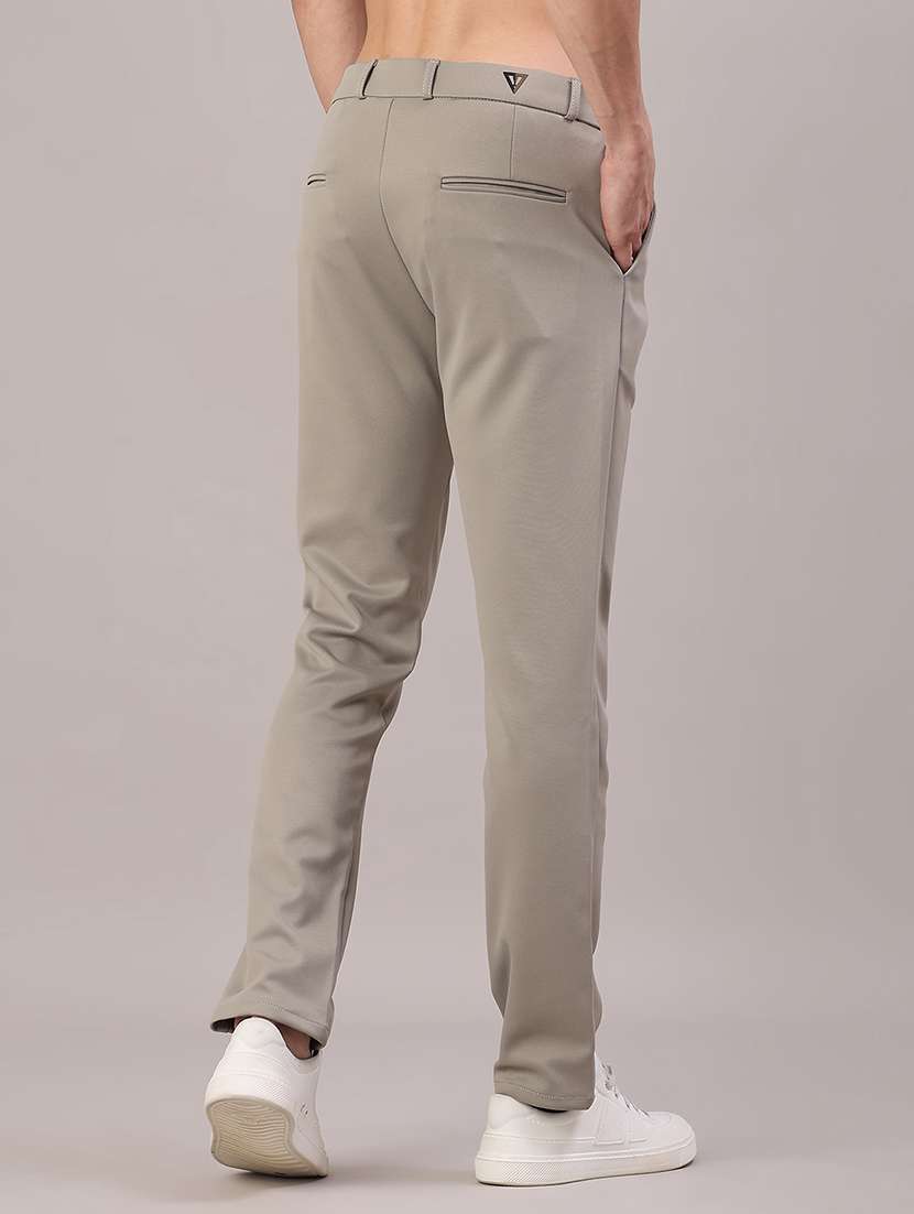 men solid mid rise chinos casual trouser - 22158435 -  Standard Image - 4