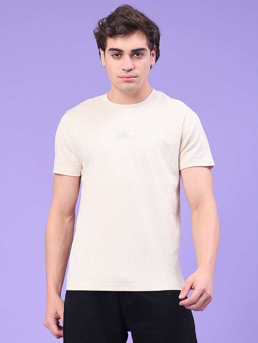 men self design short sleeve slim fit t-shirt - 22158462 -  Standard Image - 1