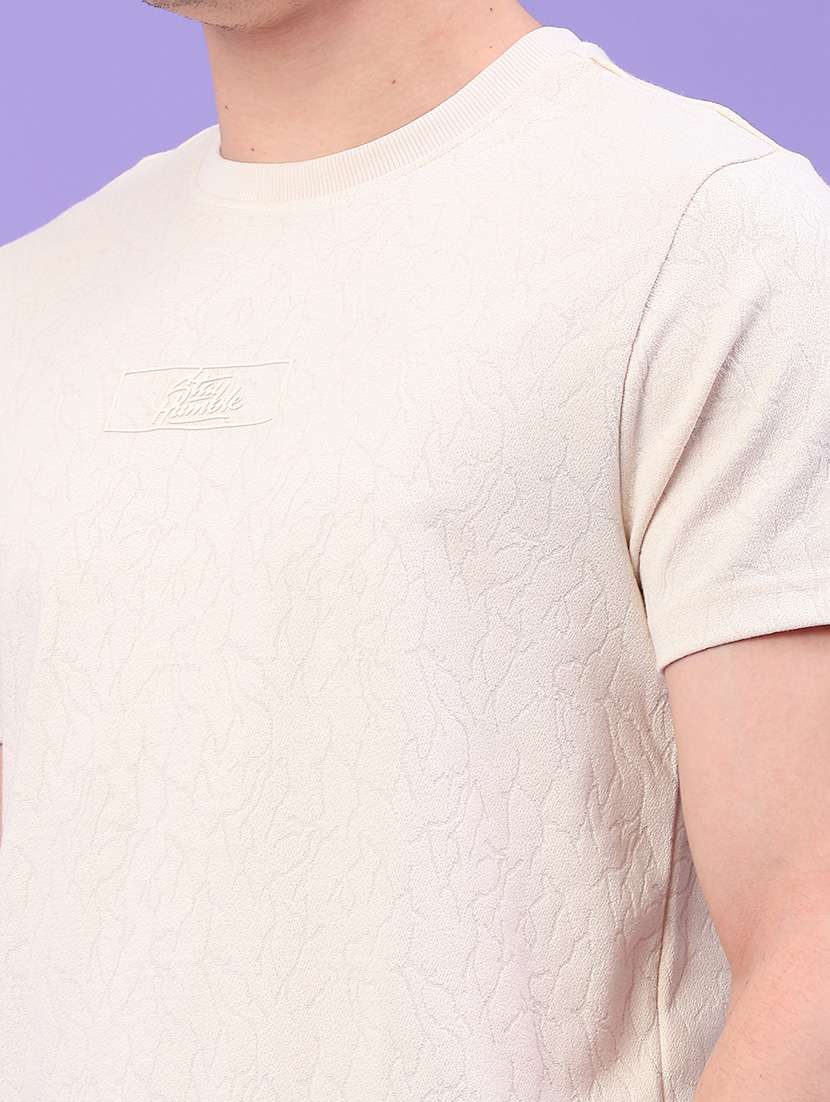 men self design short sleeve slim fit t-shirt - 22158462 -  Standard Image - 4