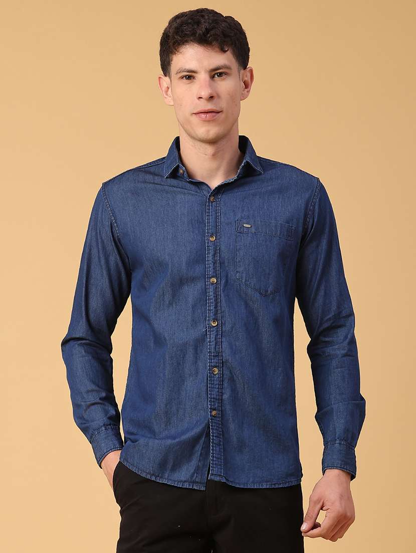 men solid long sleeve regualr fit casual shirt - 22158471 -  Standard Image - 1