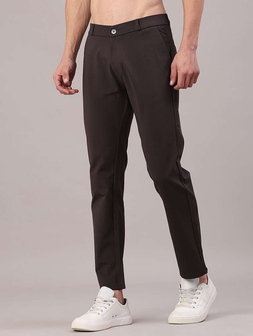 men solid mid rise chinos casual trouser - 22158504 -  Standard Image - 1