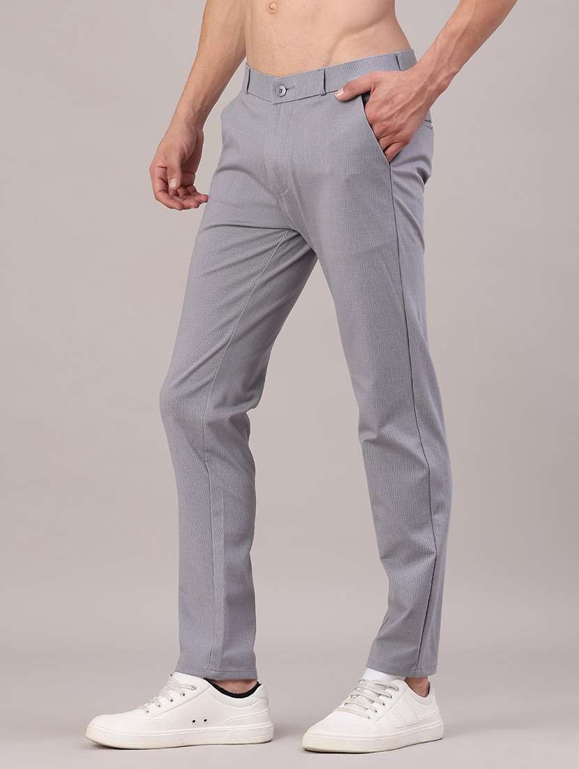 men solid mid rise chinos casual trouser - 22158506 -  Standard Image - 1
