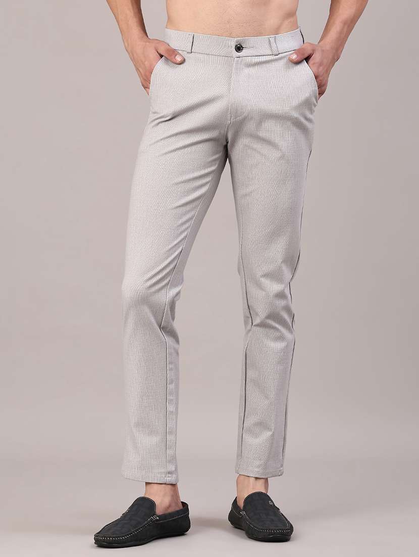 men solid mid rise slim fit chinos 