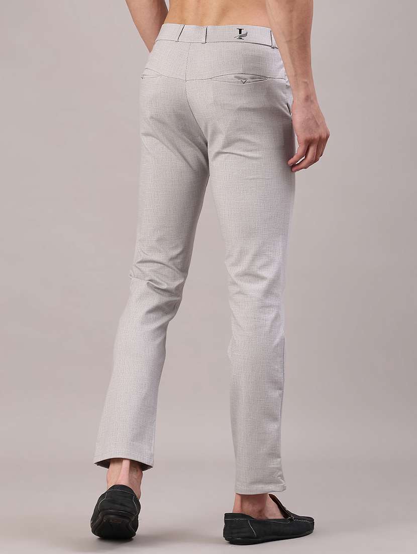 men solid mid rise slim fit chinos  - 22158508 -  Standard Image - 4