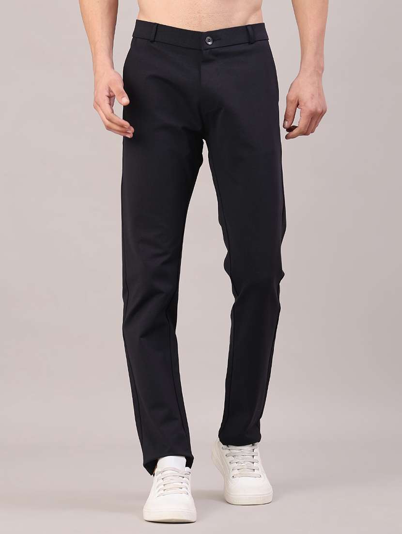 men solid mid rise slim fit chinos 