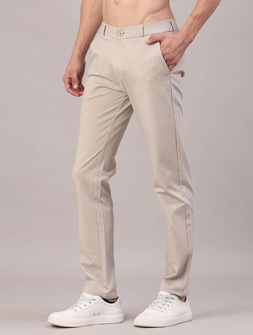 men solid mid rise slim fit chinos  - 22158512 -  Standard Image - 1