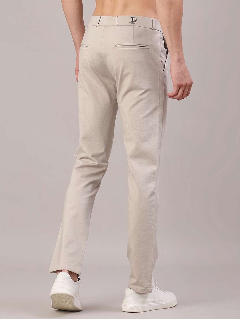 men solid mid rise slim fit chinos  - 22158512 -  Standard Image - 4