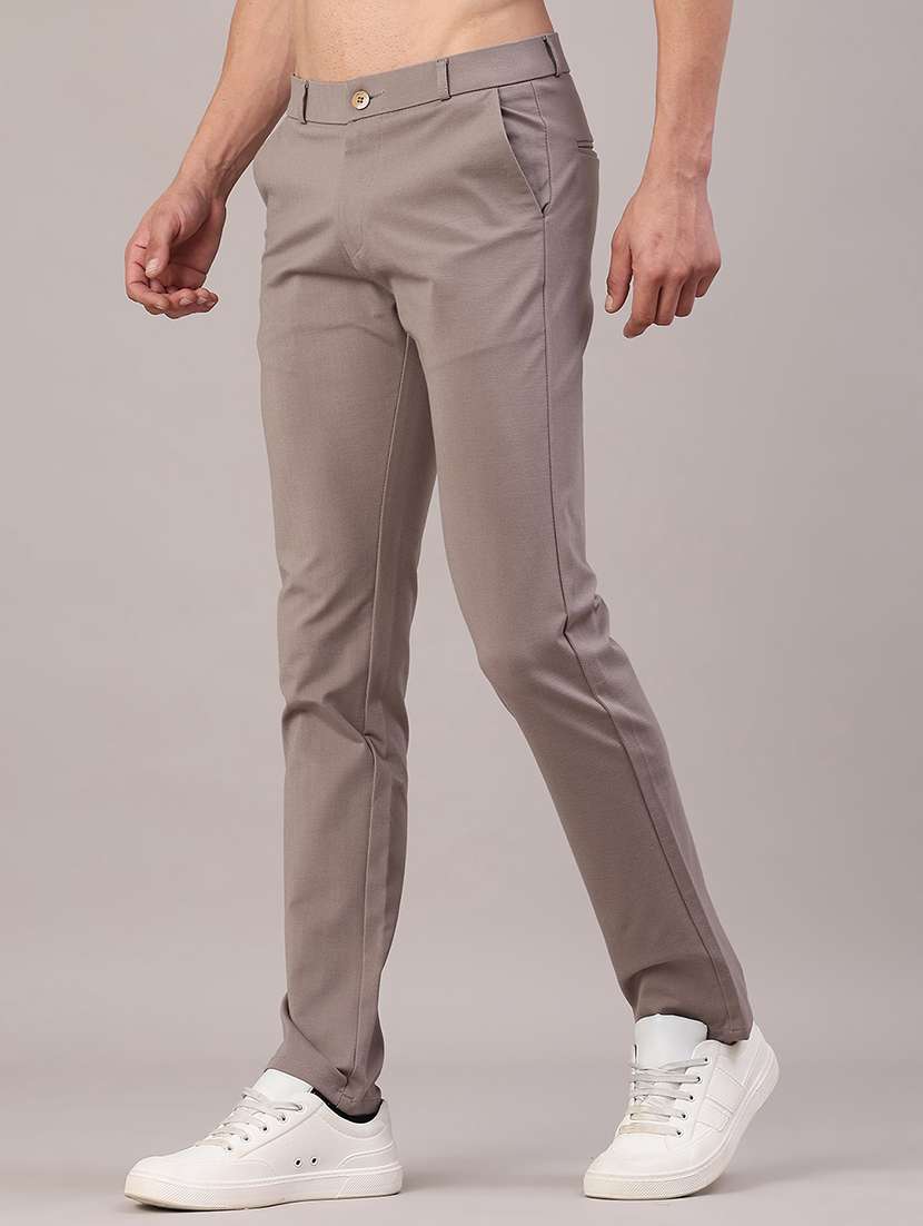 men solid mid rise slim fit chinos  - 22158513 -  Standard Image - 1