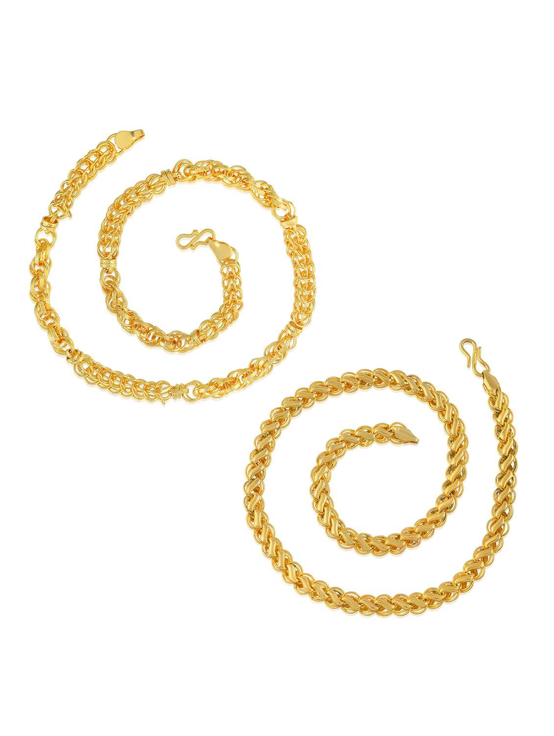  men brass gold plated chain necklace combo - 22158542 -  Standard Image - 1