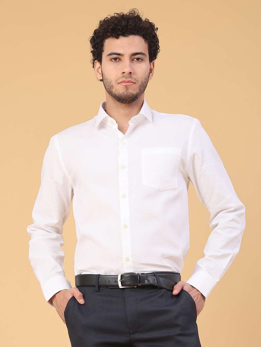 men solid long sleeve slim fit formal shirt - 22158598 -  Standard Image - 1