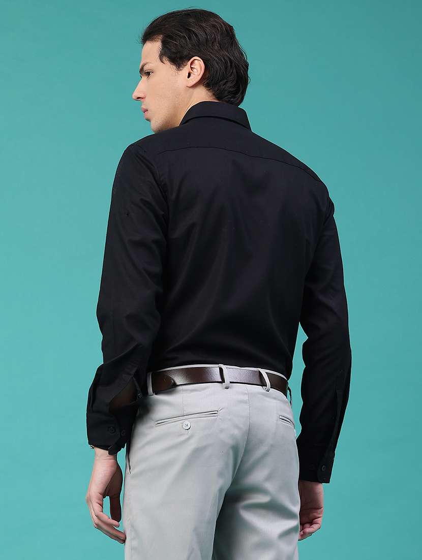 men solid long sleeve slim fit formal shirt - 22158599 -  Standard Image - 4