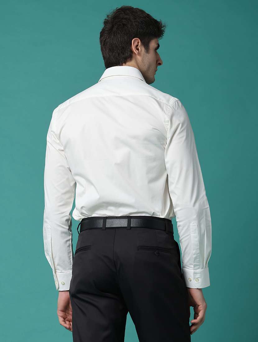 men solid long sleeve slim fit formal shirt - 22158601 -  Standard Image - 4