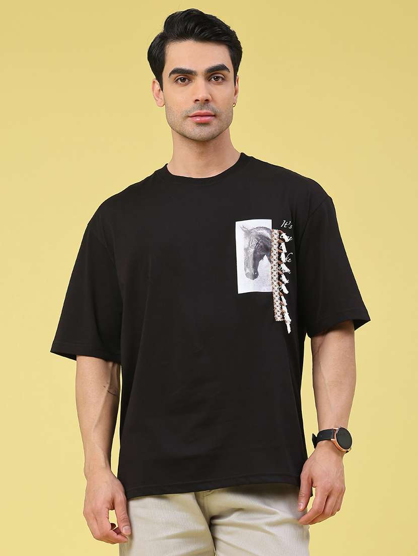 men printed short sleeve loose fit t-shirt - 22158605 -  Standard Image - 1