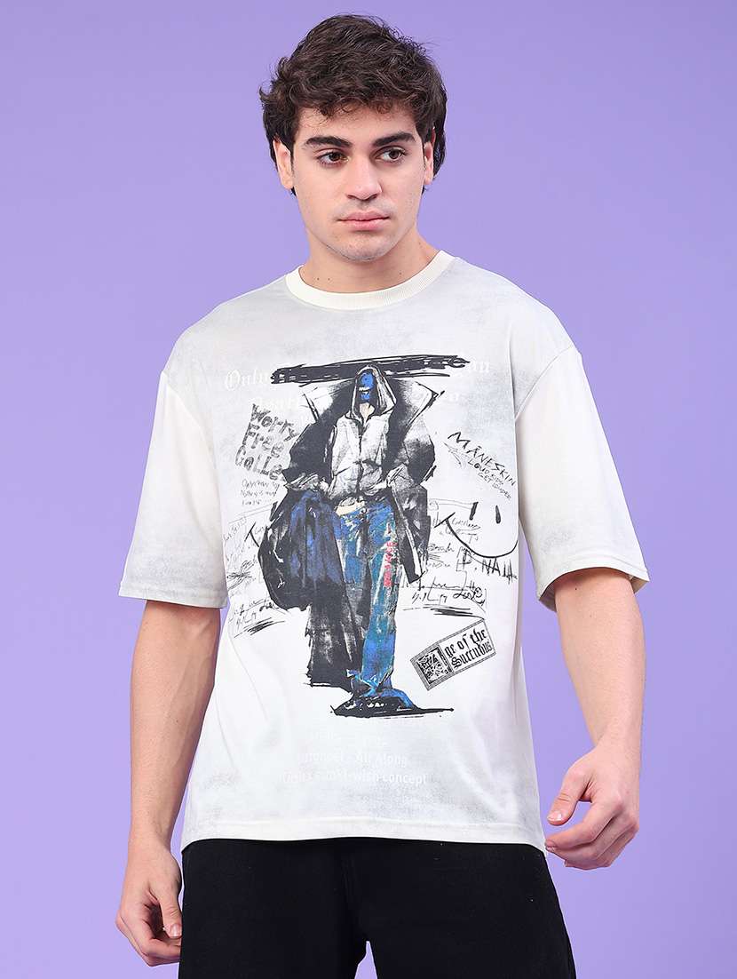 men printed short sleeve oversized t-shirt - 22158613 -  Standard Image - 1