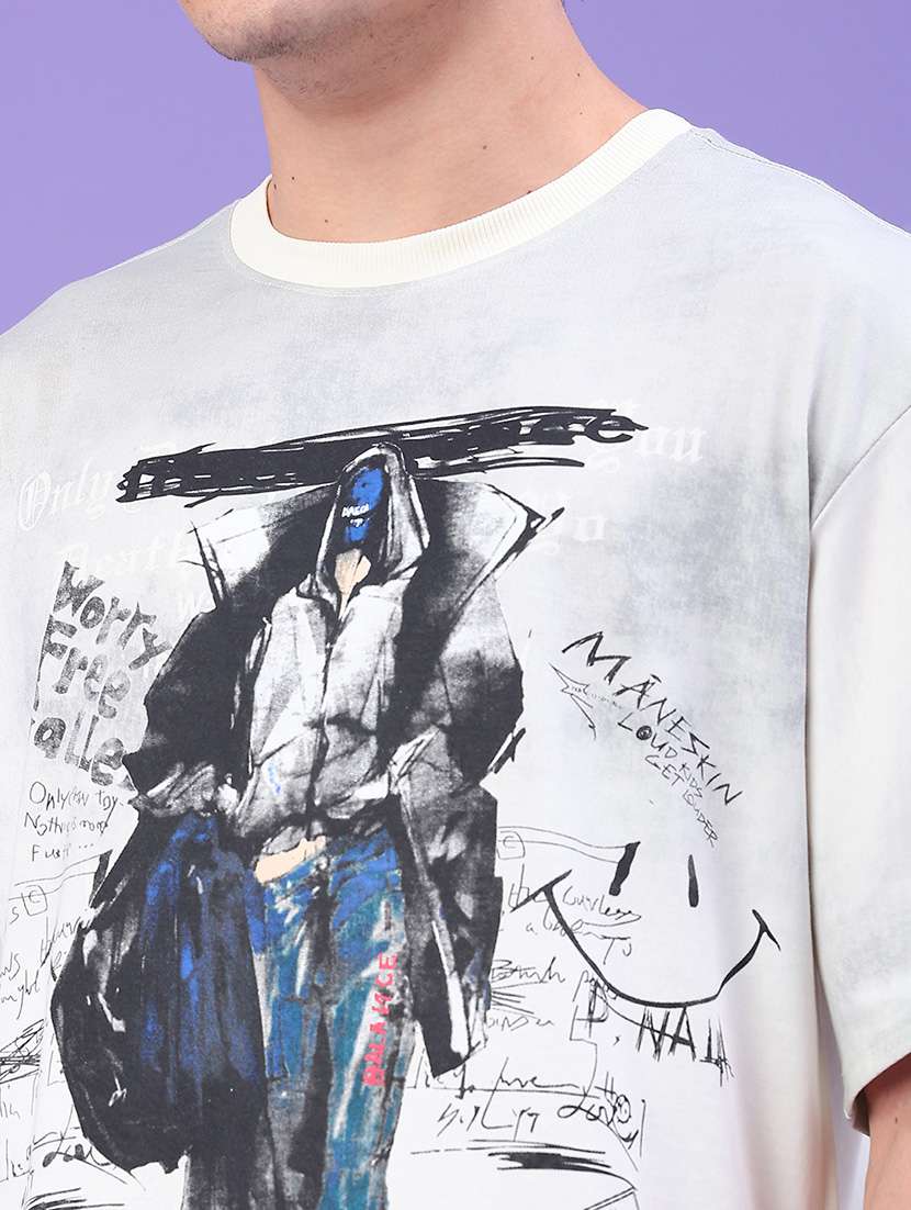 men printed short sleeve oversized t-shirt - 22158613 -  Standard Image - 4