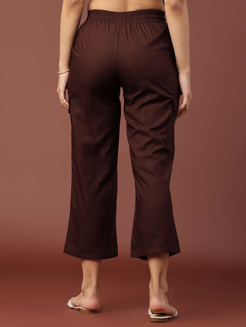 women solid mid rise straight palazzo - 22158984 -  Standard Image - 4