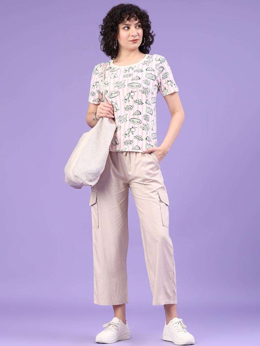women solid mid rise cargo - 22158985 -  Standard Image - 4