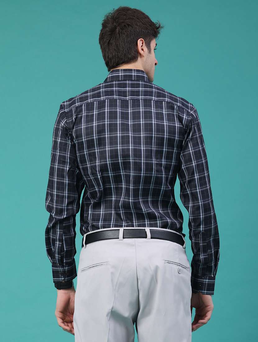 men checkered long sleeve slim fit formal shirt - 22159139 -  Standard Image - 4