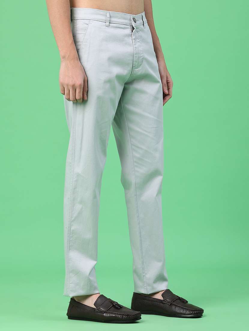 men solid mid rise chinos casual trouser - 22159151 -  Standard Image - 1