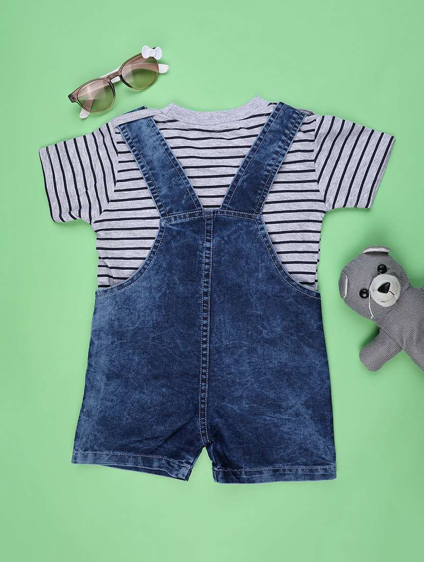 boys printed t-shirt and dungree set - 22159165 -  Standard Image - 1