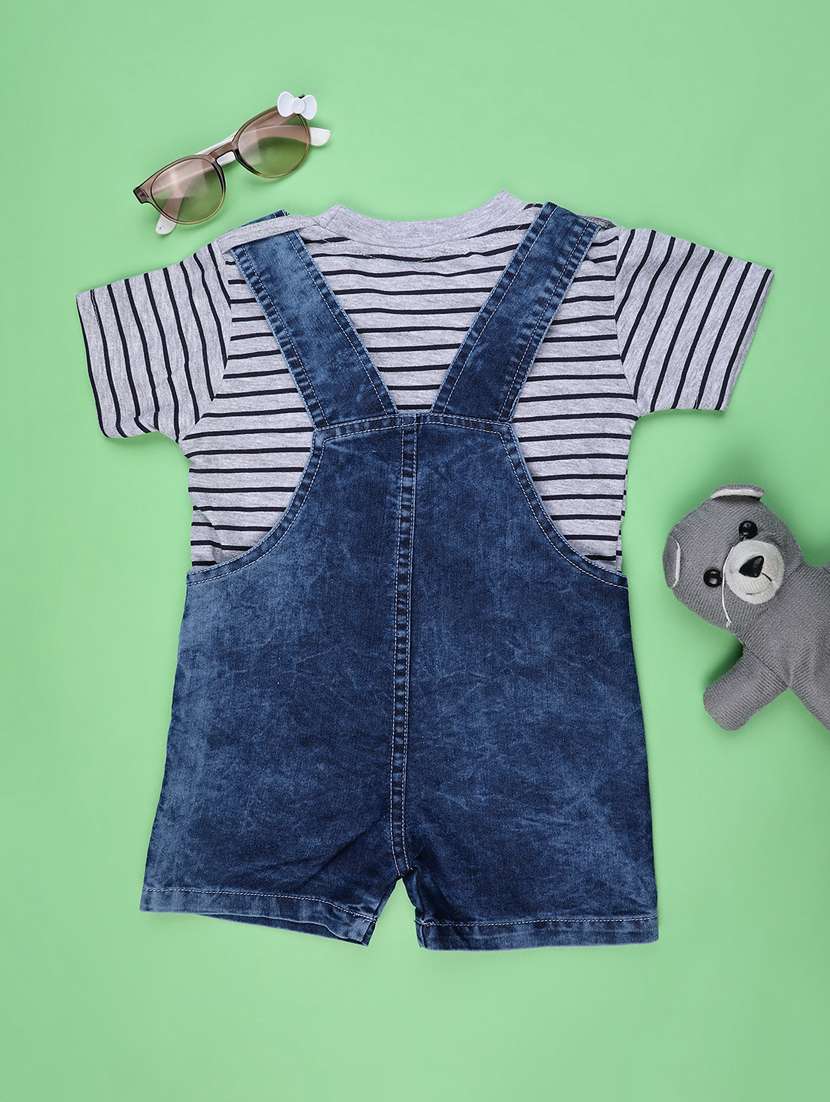 boys printed t-shirt and dungree set - 22159165 -  Standard Image - 1