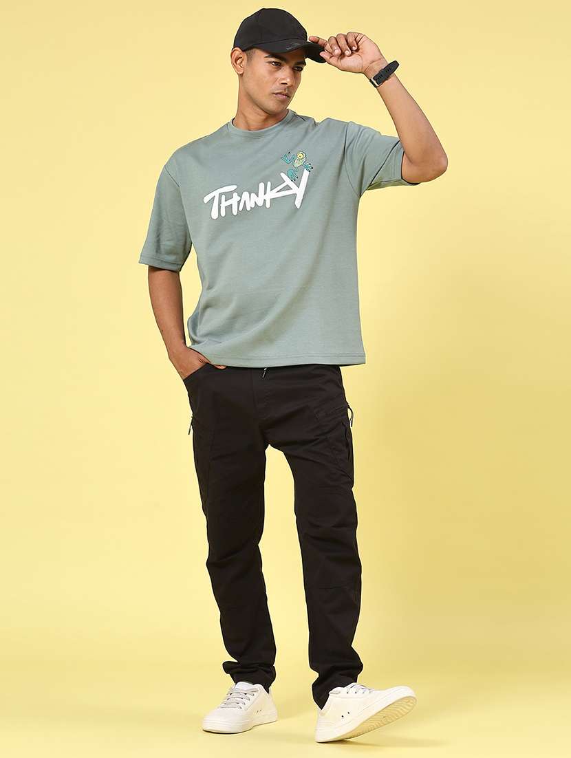 men grey cotton blend plain t-shirt - 22159176 -  Standard Image - 4