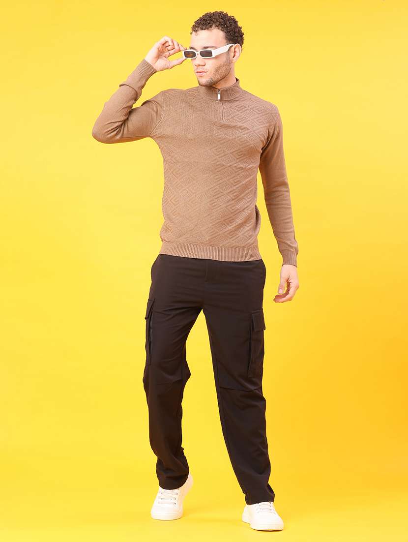 men solid mid rise regular fit cargo - 22159178 -  Standard Image - 4