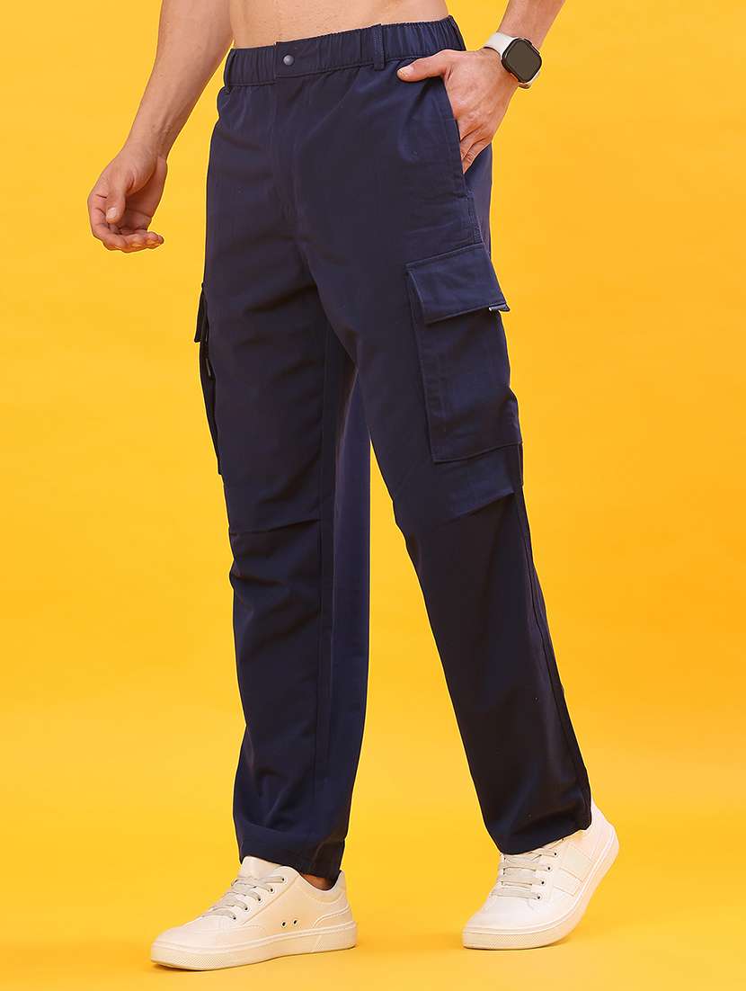 men solid mid rise regular fit cargo - 22159179 -  Standard Image - 1