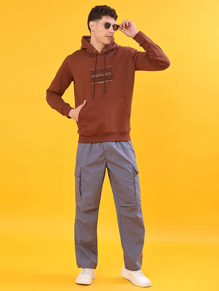 men solid mid rise regular fit cargo - 22159180 -  Standard Image - 4
