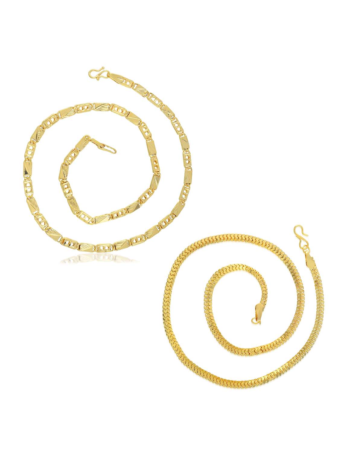  men brass gold plated chain necklace combo - 22159229 -  Standard Image - 1