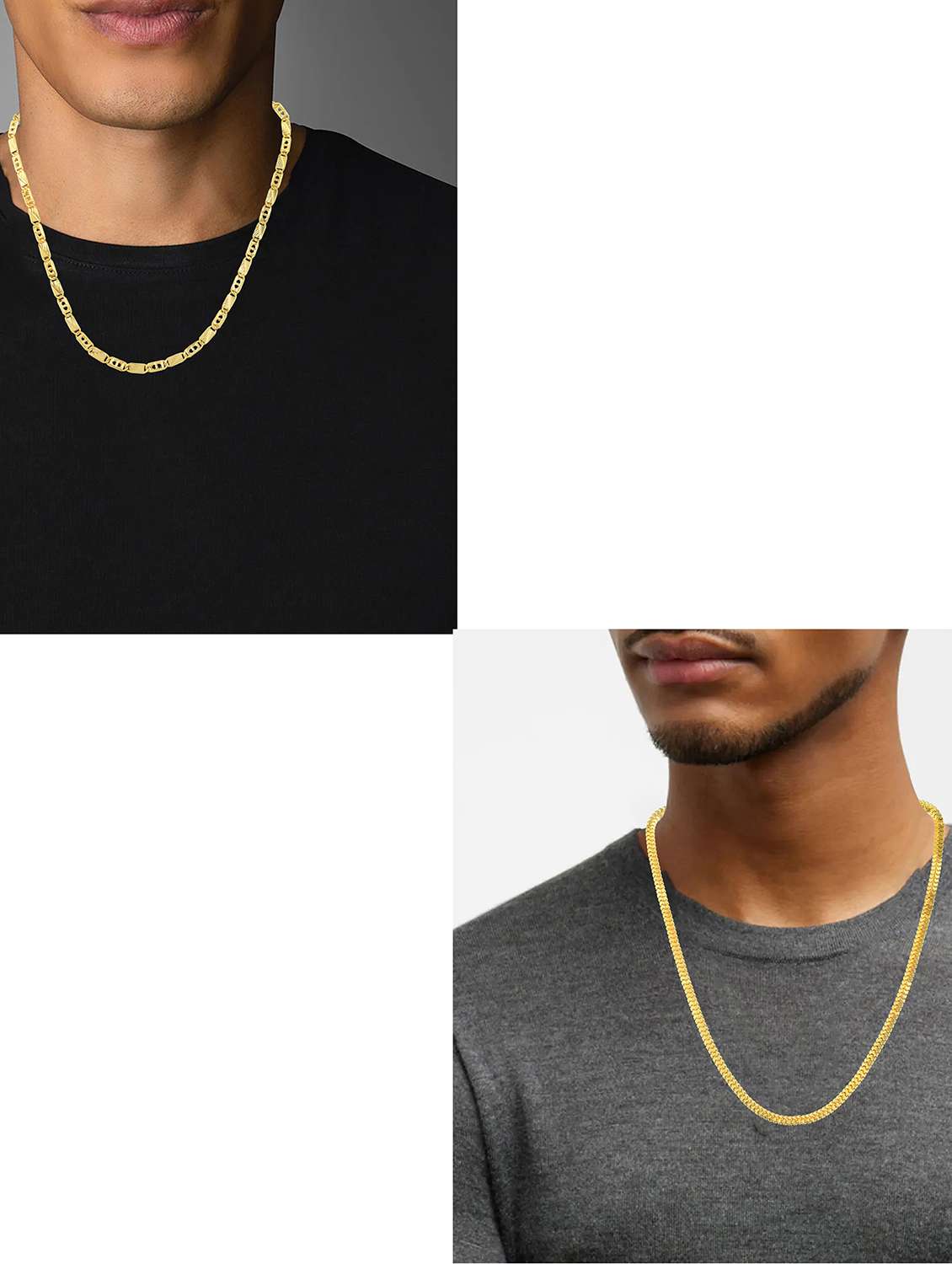  men brass gold plated chain necklace combo - 22159229 -  Standard Image - 4