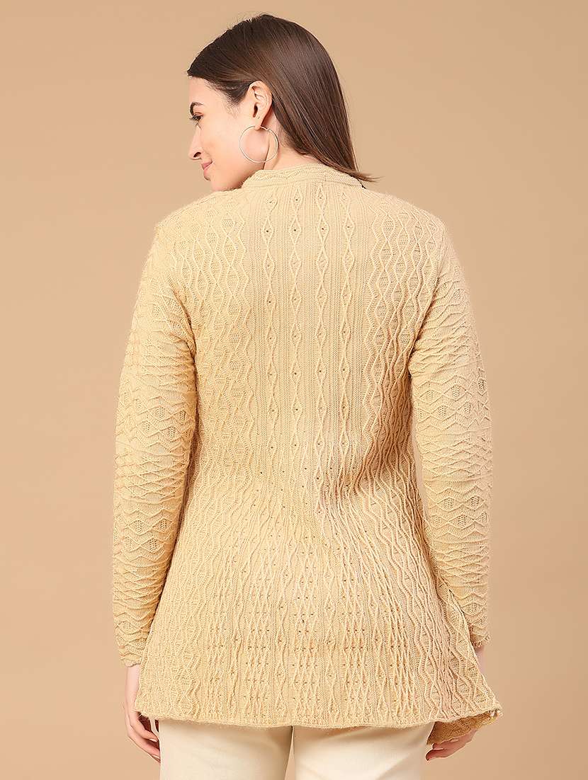 women self design long sleeve cardigan - 22159275 -  Standard Image - 4