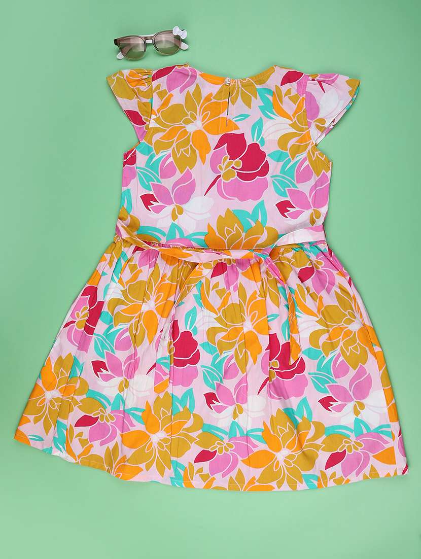 girls floral print short sleeve frock - 22159328 -  Standard Image - 1