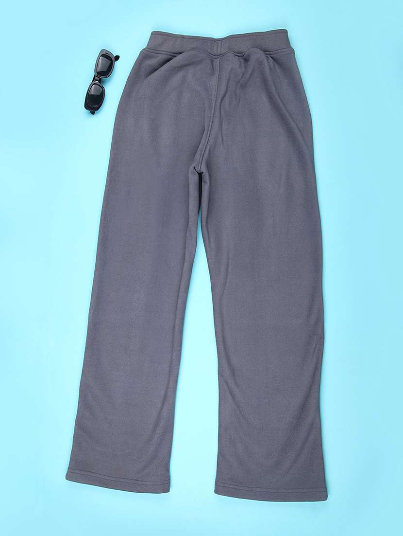 girls solid mid rise straight trouser - 22159329 -  Standard Image - 1