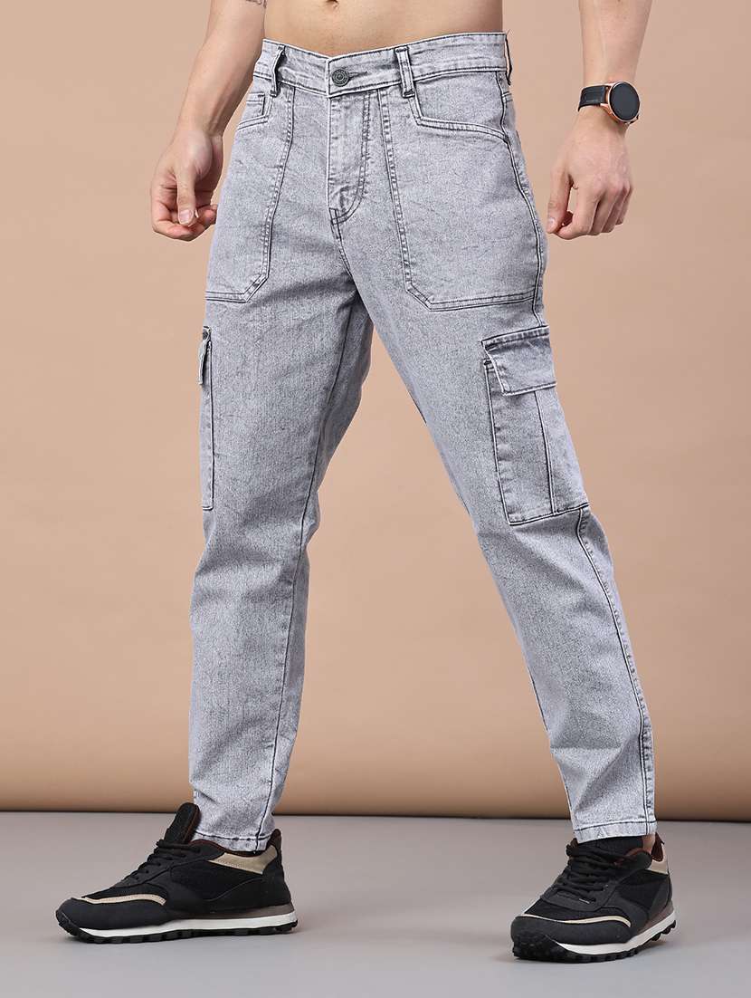 men solid mid rise cargo - 22159487 -  Standard Image - 1