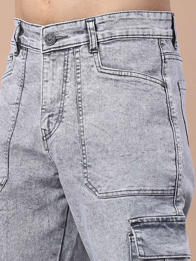 men solid mid rise cargo - 22159487 -  Standard Image - 4