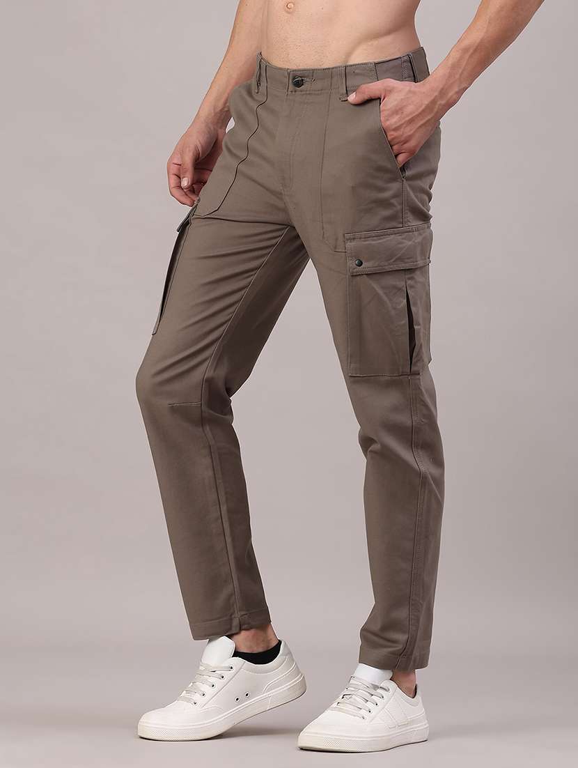 men solid mid rise regular fit cargo - 22159505 -  Standard Image - 1