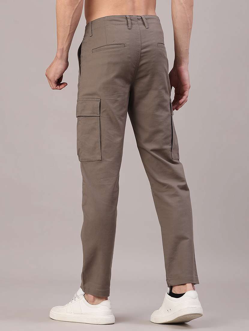 men solid mid rise regular fit cargo - 22159505 -  Standard Image - 4