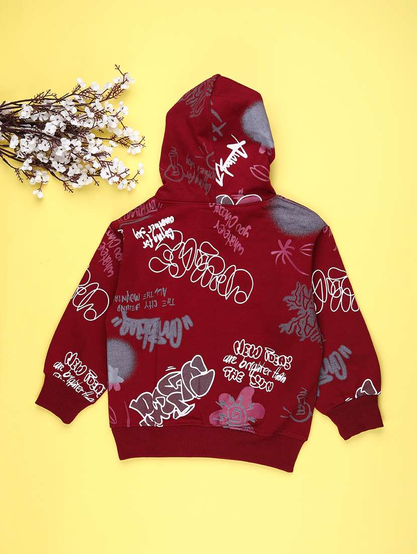 boys printed long sleeve hooded sweatshirt - 22159533 -  Standard Image - 1