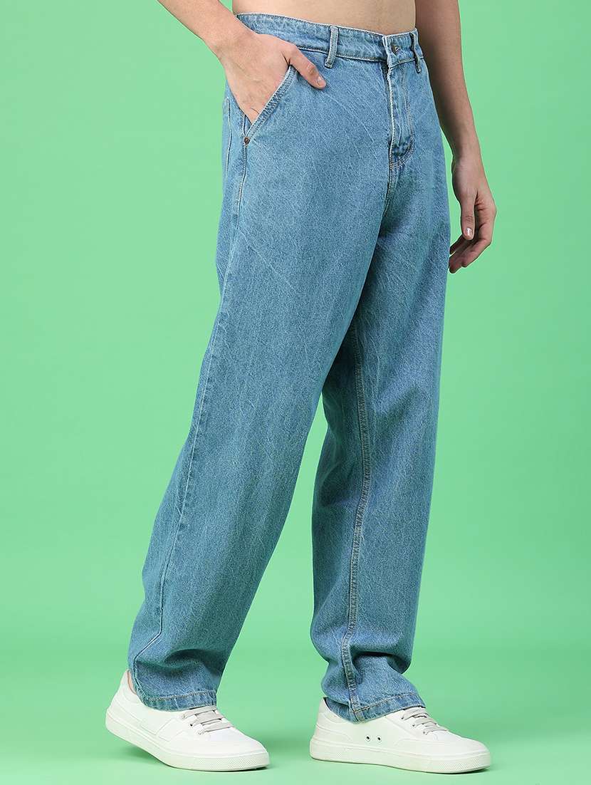 men plain mid rise relaxed fit jeans - 22159537 -  Standard Image - 1