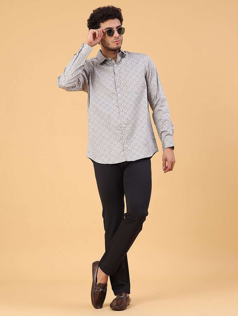 men printed long sleeve regular fit casual shirt - 22159575 -  Standard Image - 4