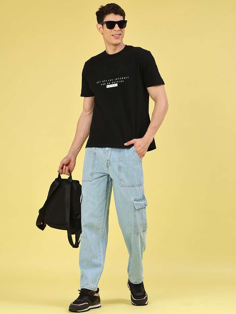 men solid mid rise regular fit cargo  - 22159577 -  Standard Image - 4