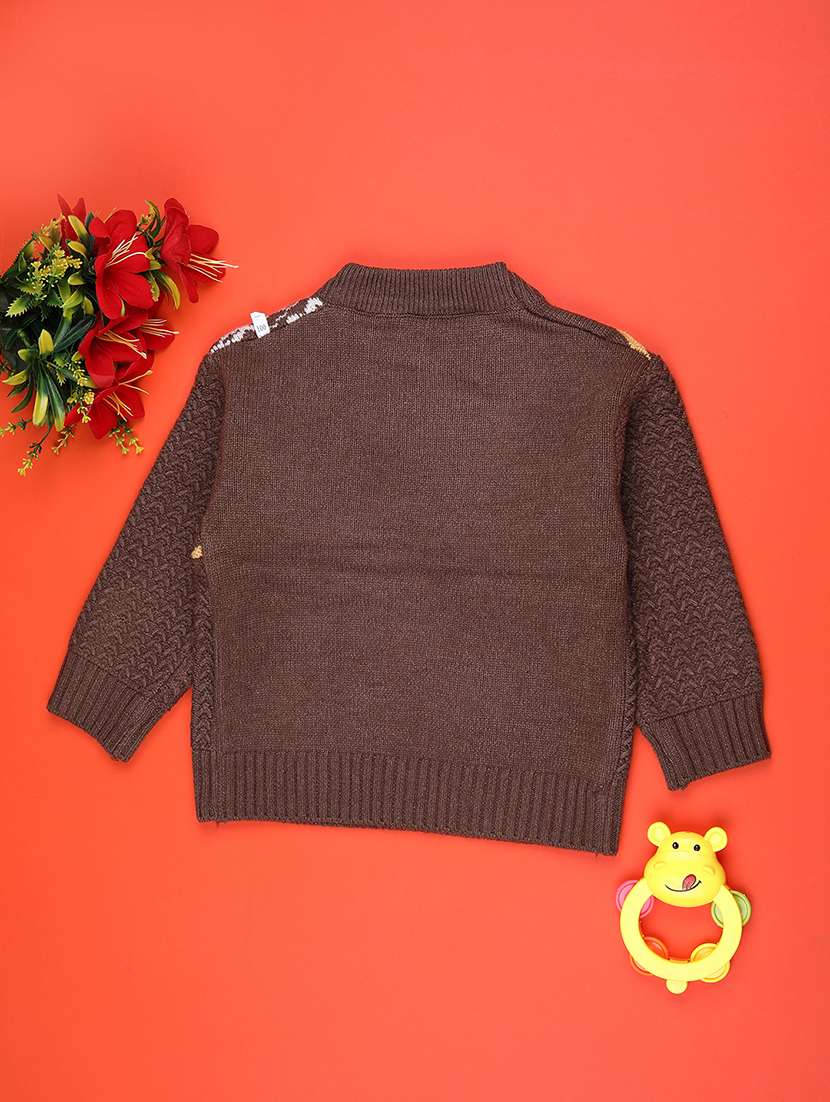 boys self design long sleeve sweater - 22159596 -  Standard Image - 1