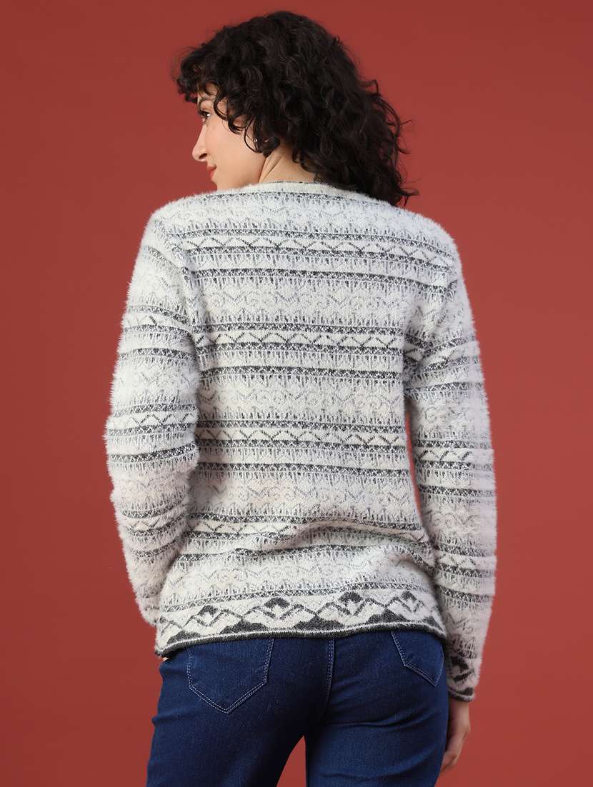 women self design long sleeve cardigan - 22159619 -  Standard Image - 4