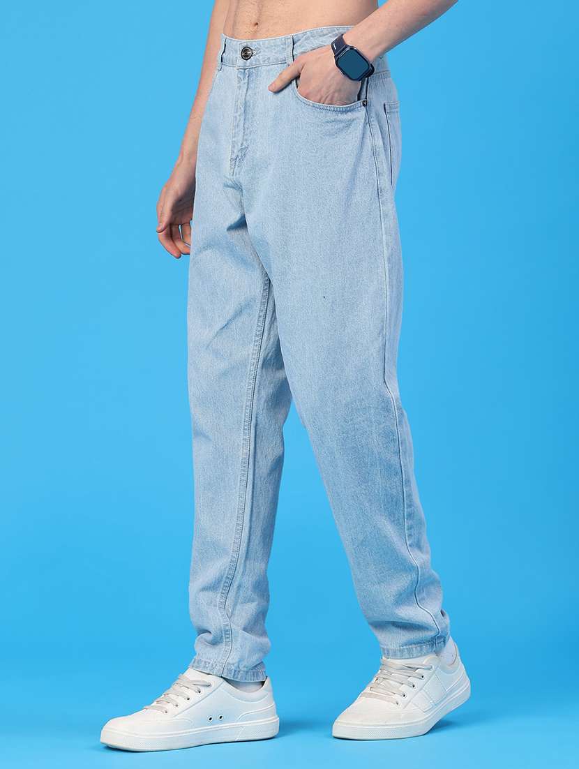 men plain mid rise relaxed fit jeans - 22159639 -  Standard Image - 1