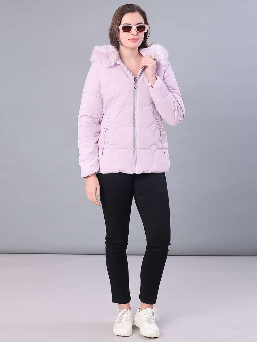women solid long sleeve puffer jacket - 22159653 -  Standard Image - 4