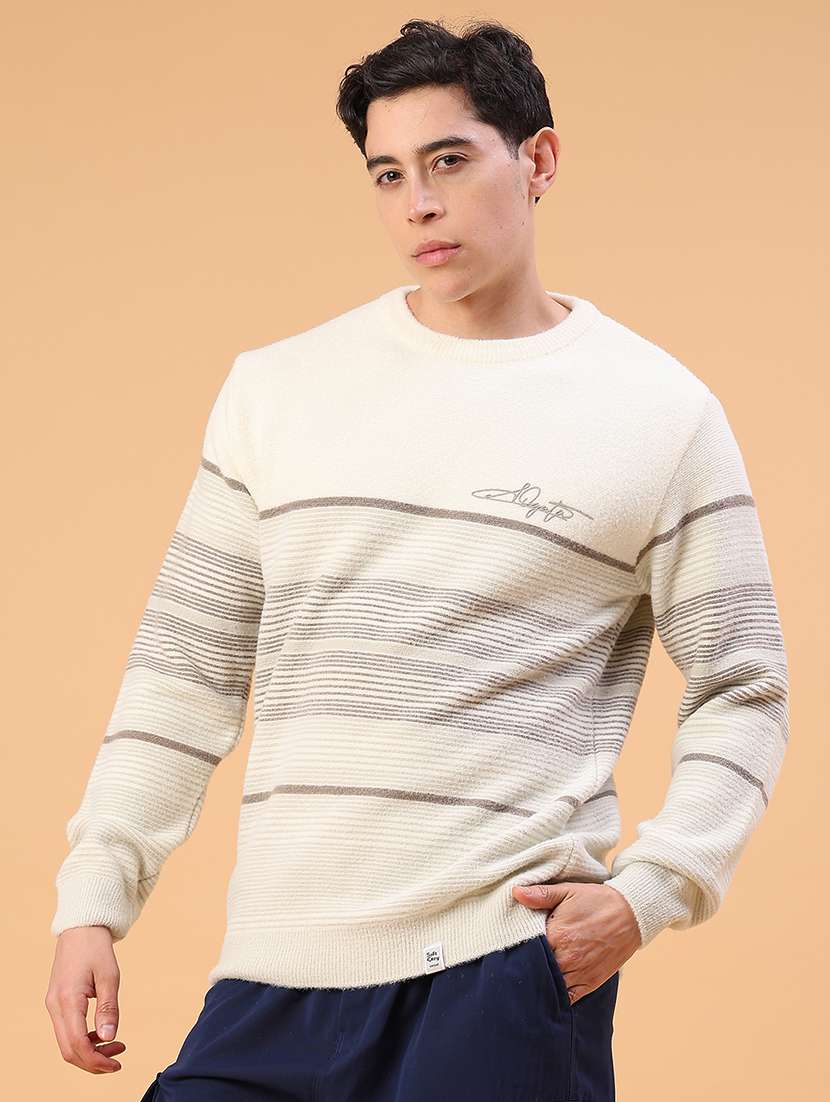 men self designed long sleeve pullover - 22159659 -  Standard Image - 1