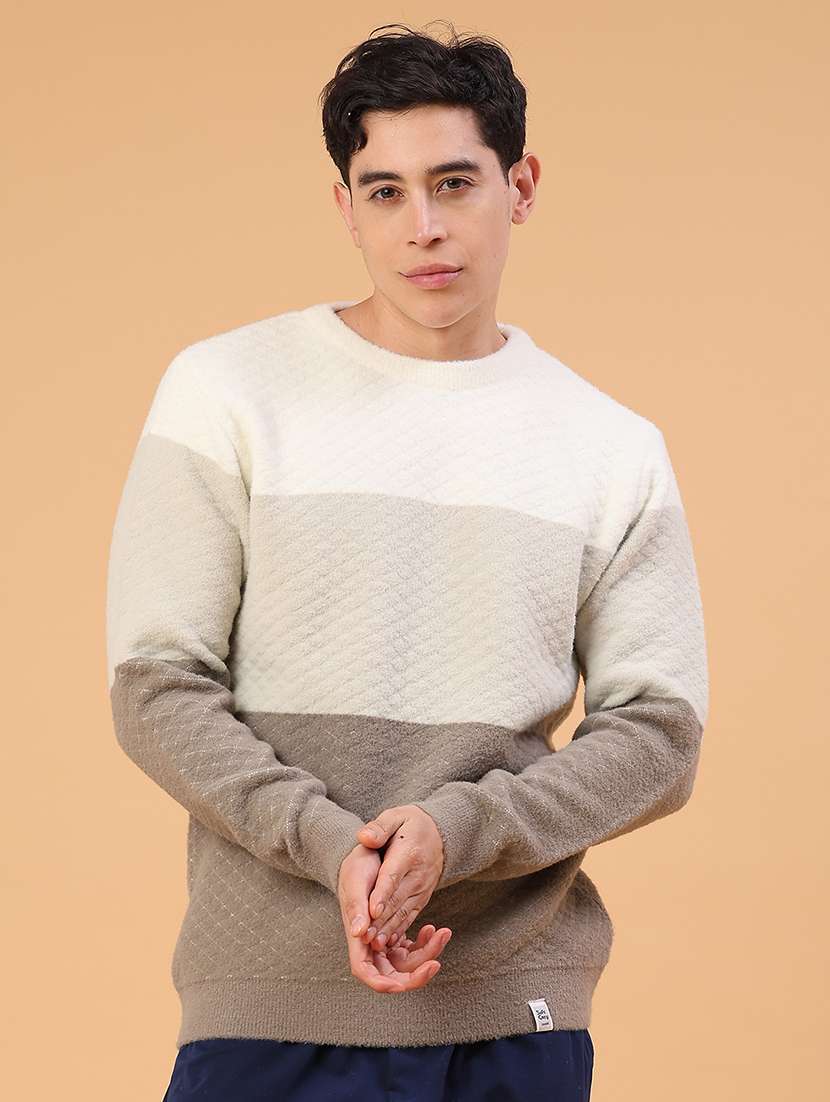 men color blocked long sleeve pullover - 22159661 -  Standard Image - 1